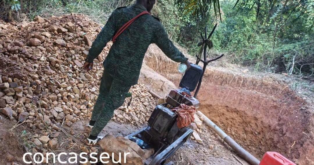 Orpaillage illégal à Kossou : trois sites démantelés et plusieurs équipements détruits